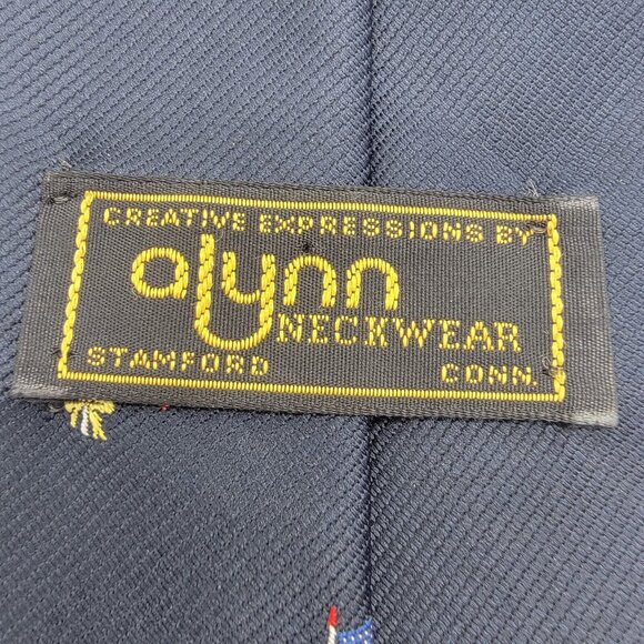 Vintage Alynn Polyester Necktie 1982 Support‎ Our Troops Flags Yellow Ribbons - Picture 4 of 6